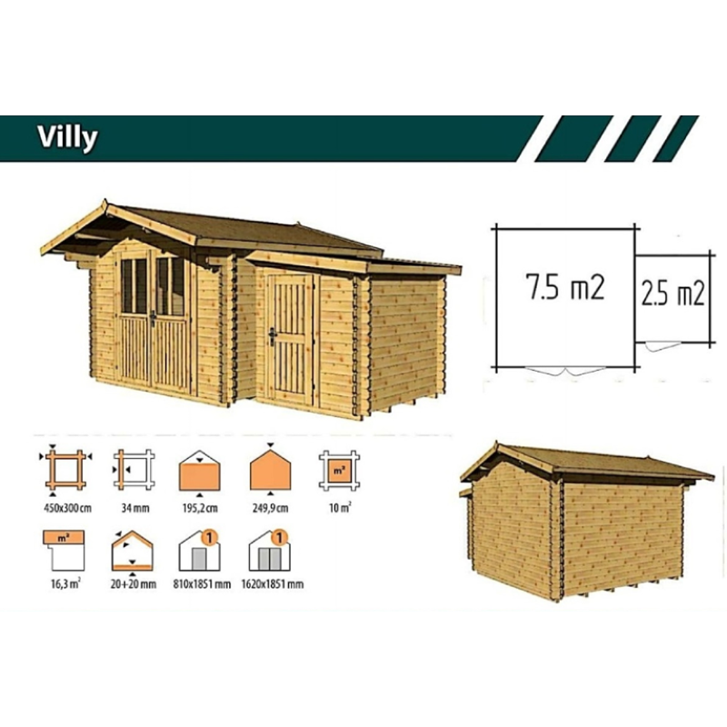 VILLY 34 3x3 meter VILLY 34 3x3 meter