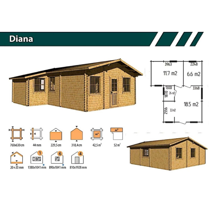 DIANA 44 7.6 x 6.3 meter