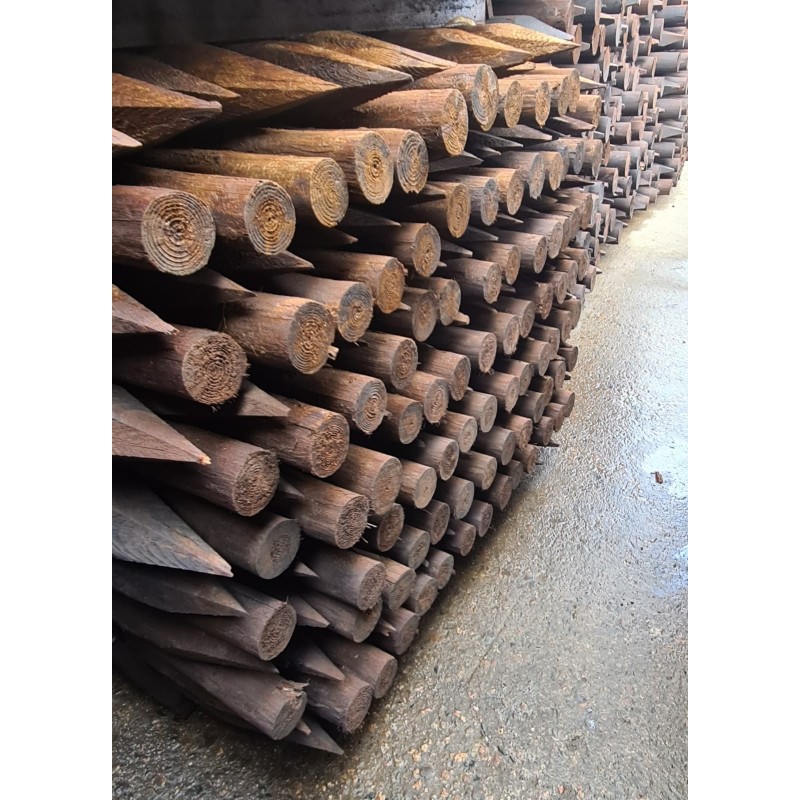 50 - 75  mm x 2100 mm ( 7 ft x 2 - 3 inch) Peeled