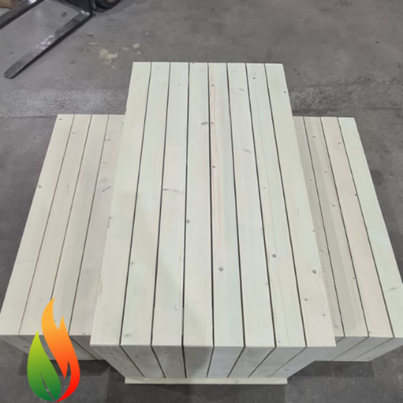 Strong structure, modern design garden table and benches set